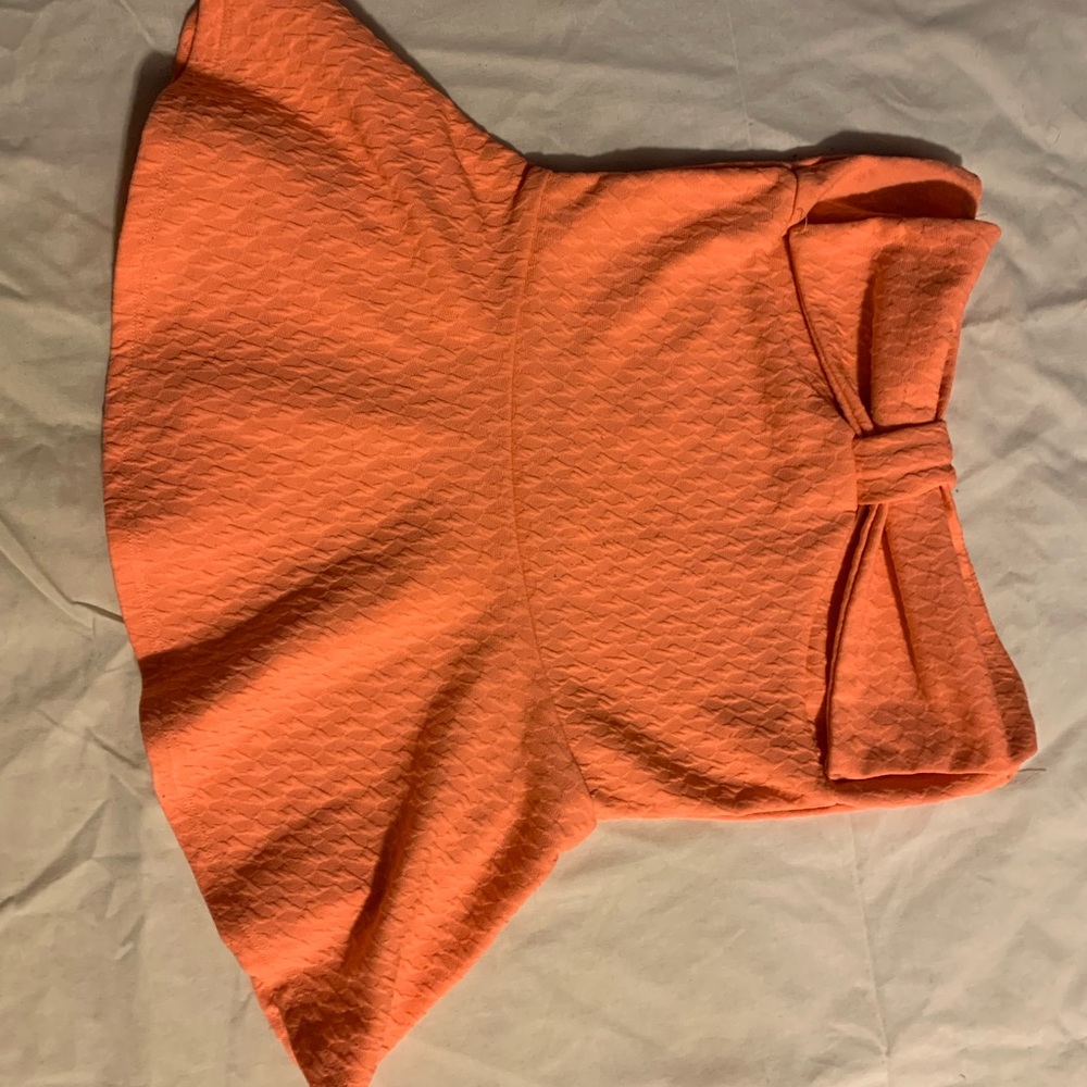 Orange tube top blouse